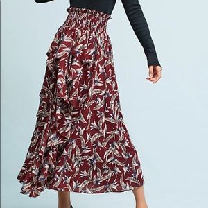 Anthropologie Keshika Ruffle Skirt Sz Medium